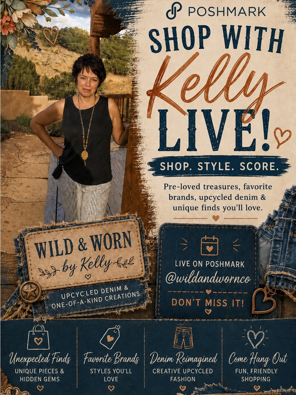 @kellysellsposh Live Show!  Like for notification☺️ Wild & Worn